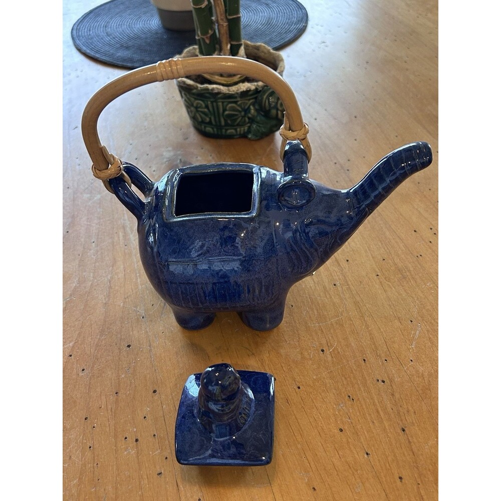 NOVICA Ceramic teapot, 'Buddha and the Sapphire Elephant'